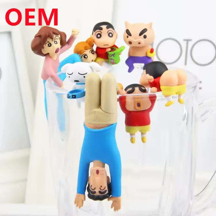 Pvc toys manufacture custom 3D Mini Cartoon Plastic Miniature Figures for Cup OEM Soft Vinyl Figurine Toy custom mini figures