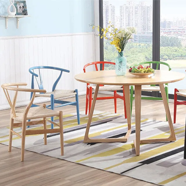 Wishbone Chairs Hand Weaving Courtyard  Outdoor Wood Chair Leisure Simple Ash Wood Material Wood Cane Chair