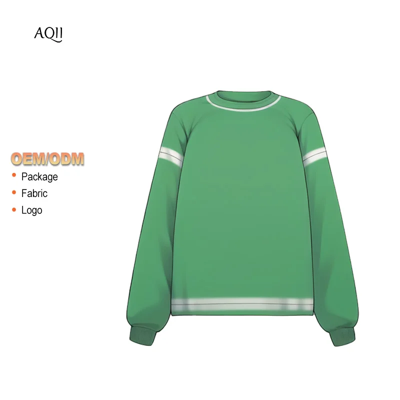 Aiqi Custom Sweatshirt Hooded Crewneck Pullover Sweater with Acid Wash Technique Terry Fabric Logo Print Summer Clothing