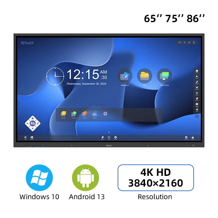 55 65 75 85 90 100 inch Smart Touch Screen Customize OEM Whiteboard Touch Screen Interactive Smart Board for School Teaching