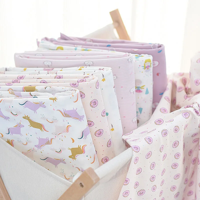 Лайкра, Хлопок, спандекс, стрейч, мультяшный принт, Джерси, трикотажная ткань для «сделай сам», детское летнее и осеннее тонкое нижнее белье, пижамная ткань