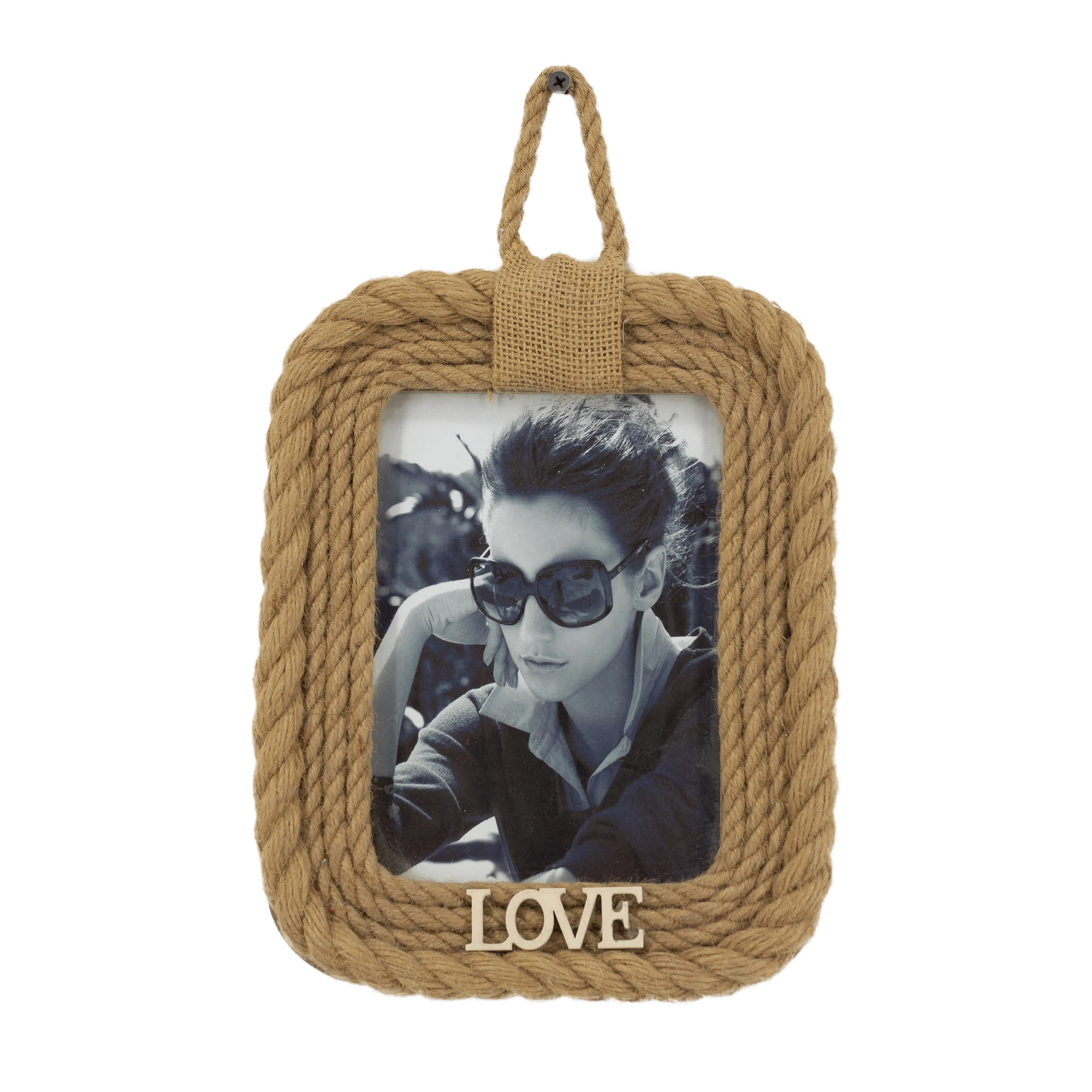 NEW Retro Simple Hemp Rope Weaving Frame Wood Photo Picture Frame Wall Art Frames 5x7