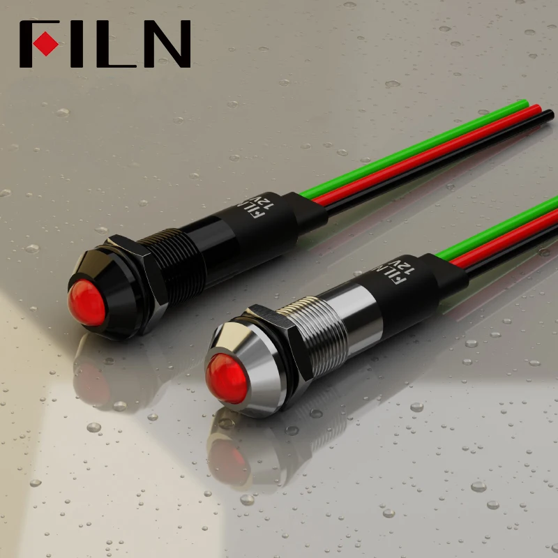 FILN Brass Nickel Signal Light Two-Color Small Indicator signal Lamp