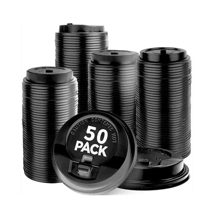Disposable PLA PP PS PET Paper Coffee Cup Dome Flat Switch Lid Cover