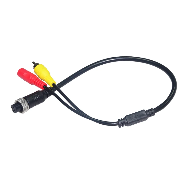 Dongguan Guangying 4Pin M12 Aviation Connector Female to DC Male+AV Female / Rear View Camera Cable