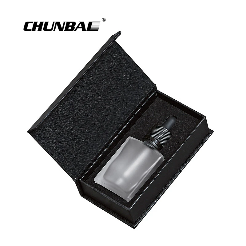 High-end custom flat square glass dropper bottle perfume glass bottle essential oil bottle