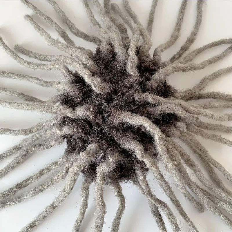 In Stock 8x10inch Indian Human Hair 1b gray Color Lace Base Toupee Prosthesis Afro Braiding Wigs With 6inch Dreadlocks For Man