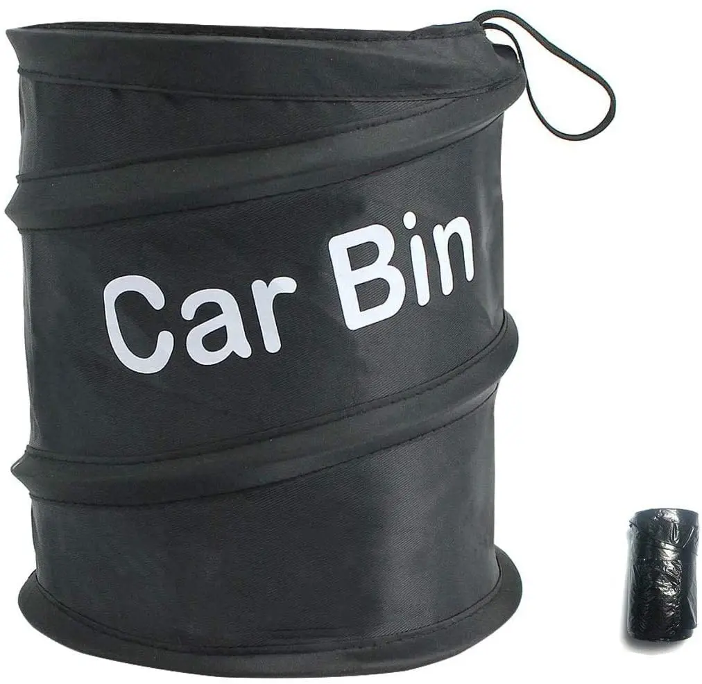 Portable Car Trash Can Traveling Pop up Leak Proof Car Garbage Bag Collapsible Pocket Bags Trash Can