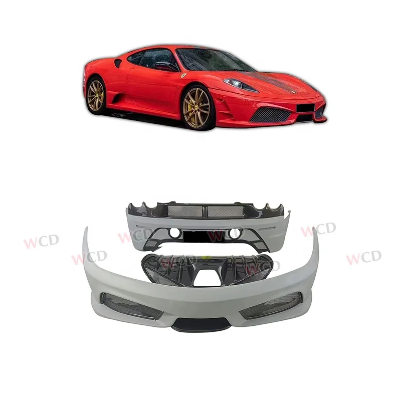 Hight Quality Half Carbon Fiber Front Bumpers Rear Bumper Body Kit For Ferrari F430 SC Style BodyKit
