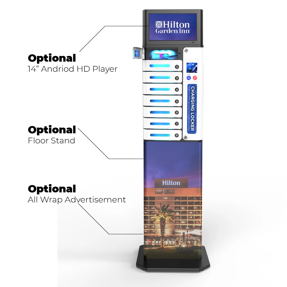 Best sell storage UV-C locker Y2Power MIA Premium Pro 8 Bay Touchscreen Mobile Charging Locker for Cafe for sports events