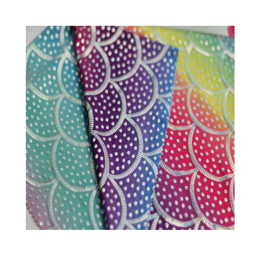Iridescent Sparkly Mermaid Scale Hologram Spandex 4 Way Stretch Ombre Fabric for skirt swimsuit bikini clothing textile custom