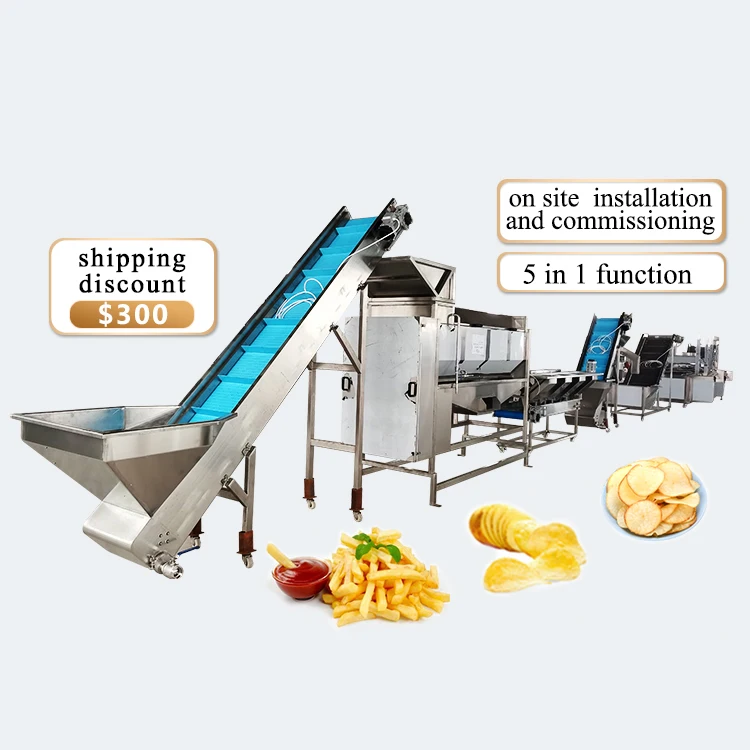 high quality french fries production line fresh potato industrial line for fried broad beans 1500kg/h frozen french fries
