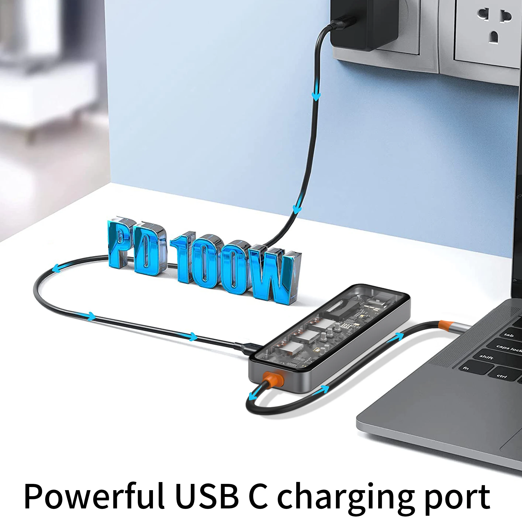 WiWU  Wholesale USB C Hub Adapter 7 in 1 USB-C Hub For Laptop & Tablet 100W Charging, SD/TF USB 3.0 Hub