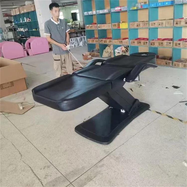 Kisen Cheap price electric beauty spa bed black massage table with 3 motors eyelash facial with CE for beautiful room salon furn