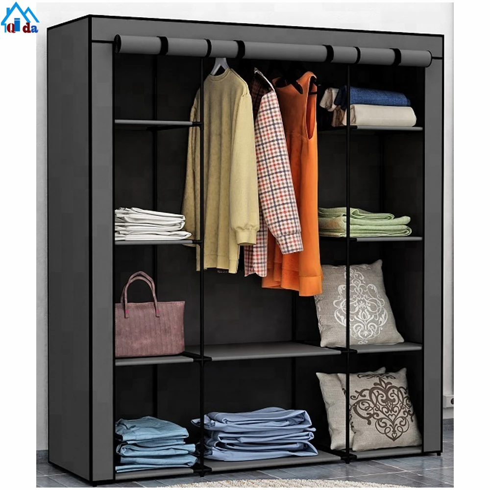 Home storage folding assemble fabric wardrobe non-woven household wardrobe