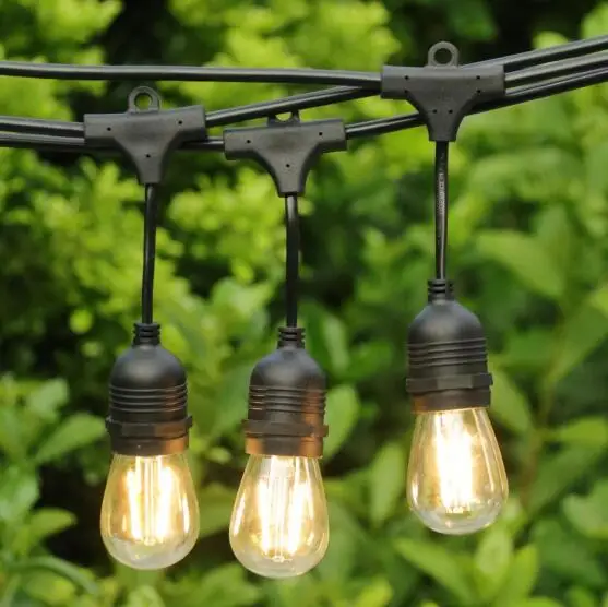 10M 10 Bulbs Hanging Model S14 War,m White LED Solar Powered Festoon Lights IP65 Waterproof Outdoor Indoor Use
