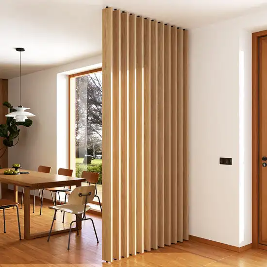 High Quality Modern Natural Oak Wood Veneer indoor wooden room divider wood slat room divider partition divider
