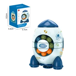 LQQ1245 Rotating Magic Bean Fidget Toys Rockets Intelligence Bead Puzzle Rotating Cube Fingertop Gyroscope Toy
