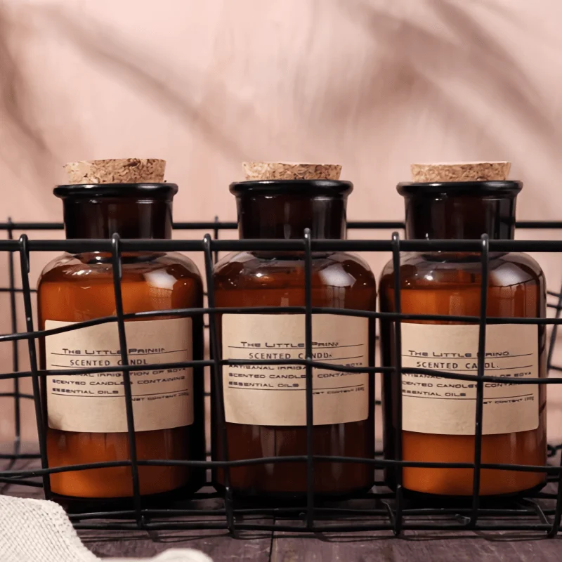 Luxury Custom Room Bed Bath Vanilla Glass Jar Scented Candle High Quality Print Orange Scent Oil Design Scented Candle