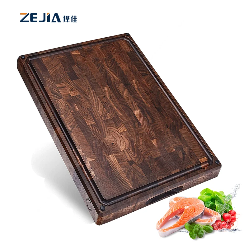 Custom logo Wood Thick  Acacia wood Cutting Board With Non-slip Feet,Juice Groove Solid Splicing