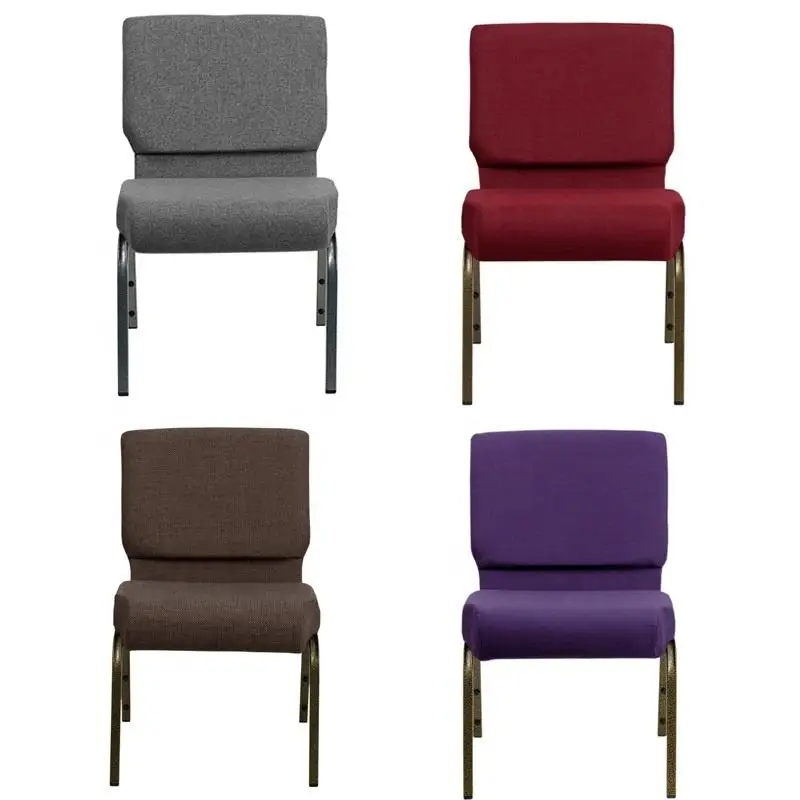 Wholesale Cheap Stackable Theater Chairs Interlocking Fabric Upholstered Church Chair for Sale
