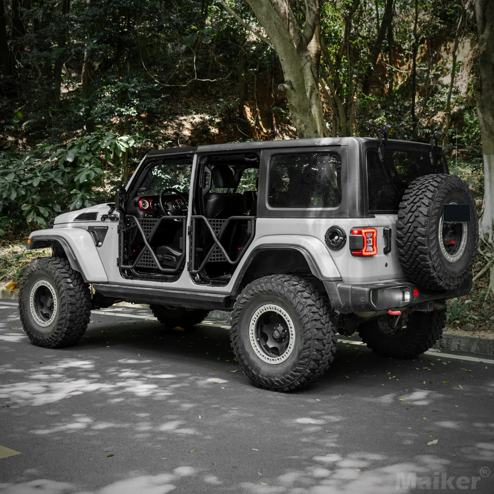 Maiker X Style Tactical Tube Doors Tubular Half Doors with Side View Mirror For Jeep Wrangler JL Gladiator JT Accessories