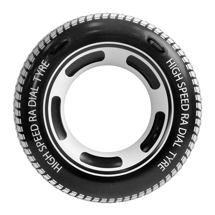 Inflatable Tire Swim Ring with Handles Blow Up Water Swimming Circle for Adults