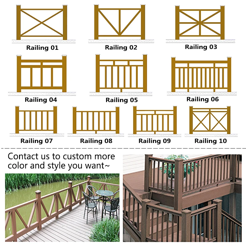 Special design widely WPC outdoor composite waterproof wpc handrail railing