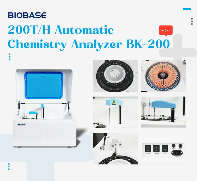 BIOBASE auto chemistry analyzer bk-200 fully automatic 200Test/Hour Biochemistry analyzer for clinic