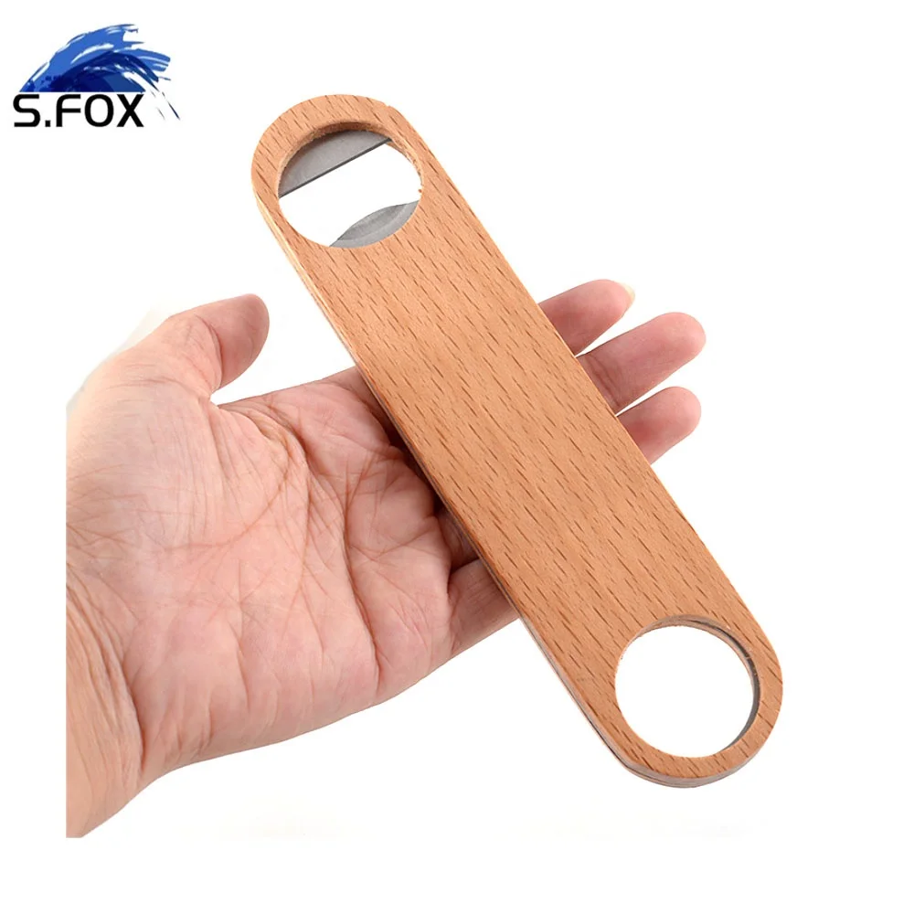 High Quality Flat Stainless Steel Wooden Handle Bottle Cheap Price Can Beer Opener