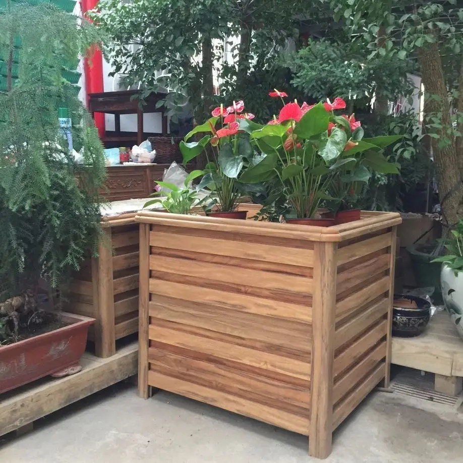 Factory price sales custom Garden bed gardening Woody aluminum metal planters for plants