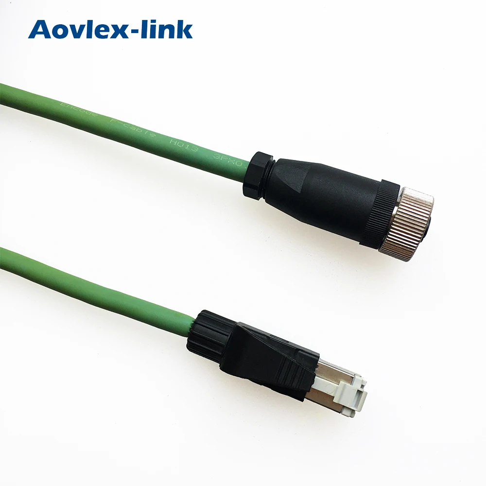 M12 8Pin разъем для RJ45 8P8C industrial Ethernet ПЗС-камера видение кабель датчика
