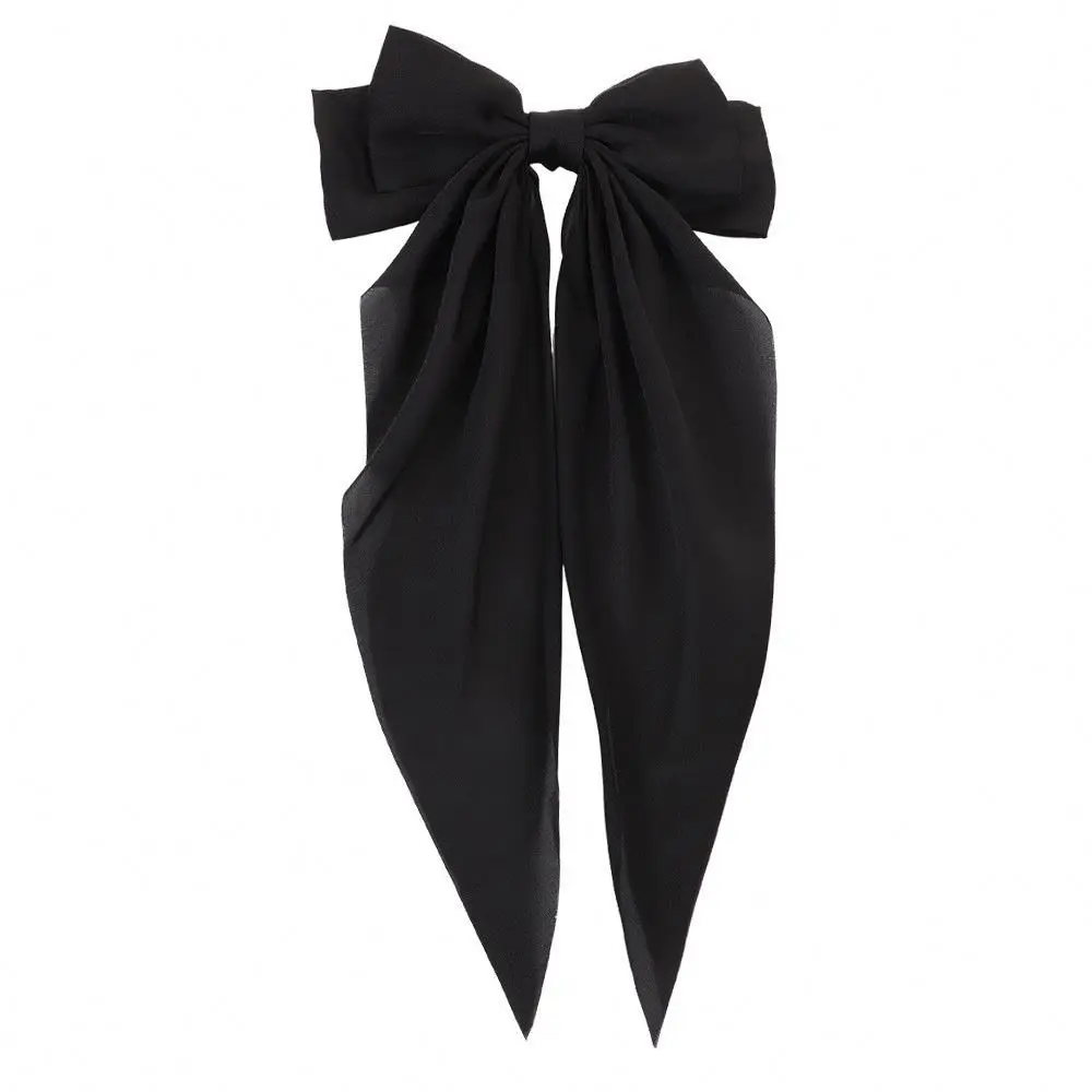 Wholesale lady fashion bow satin ribbon hairpins for women spring clips hair accessory vintage france elegant headwear