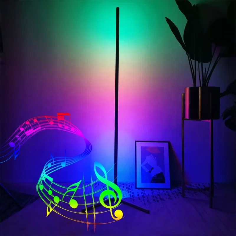 Music Sync Dream Color LED Light Corner Floor Lamp Smart App Remote Control RGB Color Changing LED Floor Lamp