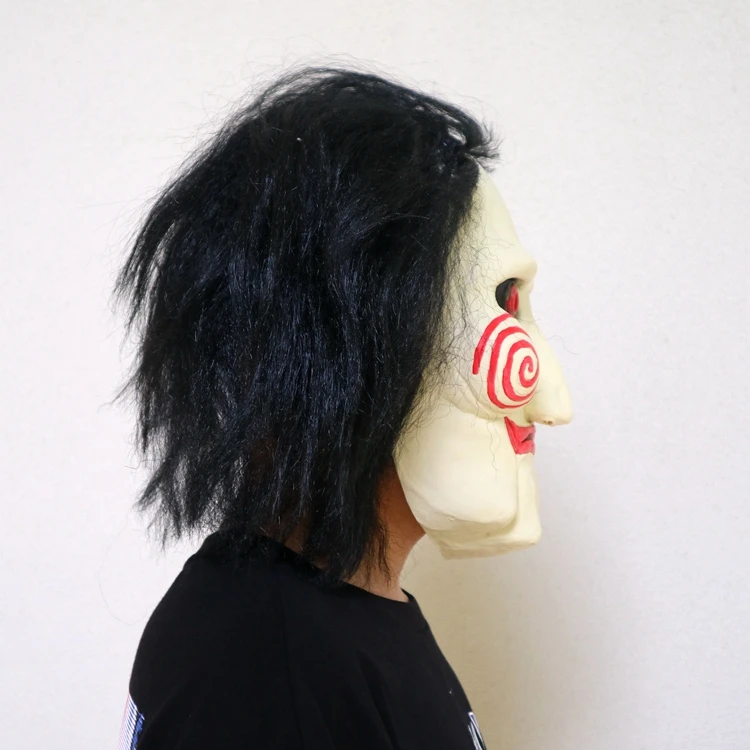Movie The Saw Simulated Custom Full Head Face Mask Party Halloween Cosplay Real Funny Latex Mask