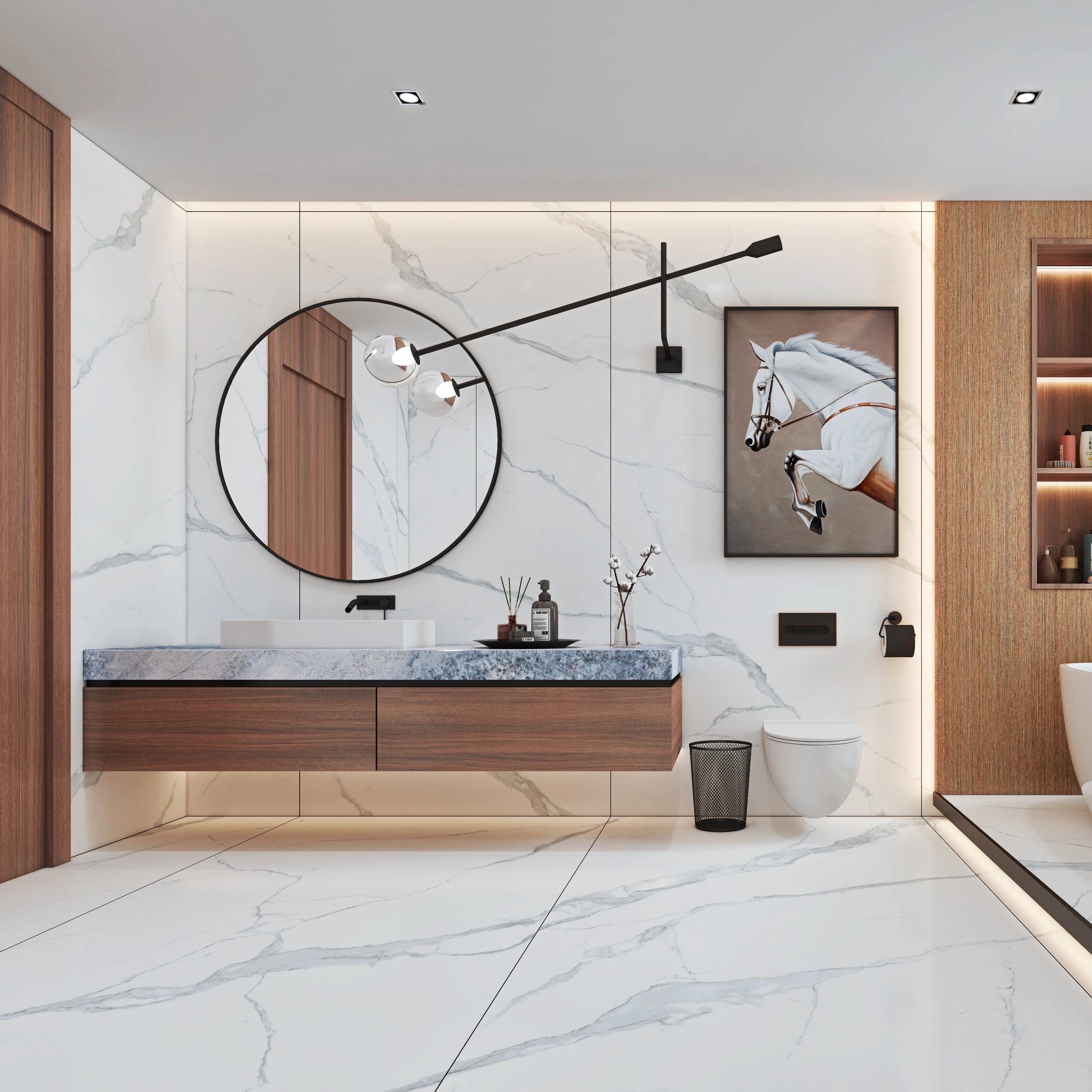 Foshan White Marble Look Slab Wall Tiles Home Decor Ceramic Tiles Interior Landscape Wall Dining Living Room Building Materials