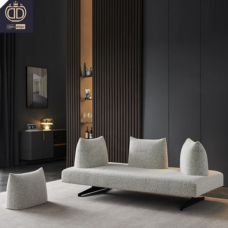 Metal Base Custom Freestanding Lovely Day Sofa Cotton Linen Desiree Sofa
