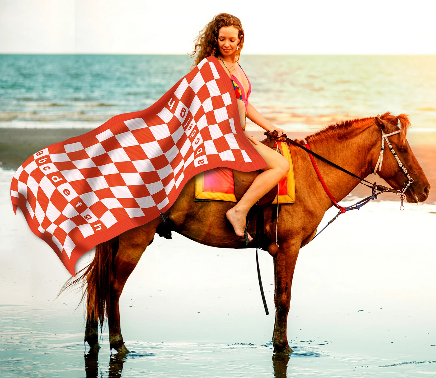 Eastsunshine Factory cheap price RPET Microfiber beach towel with logo custom print Quick Dry Beach Towel Recycled plastic