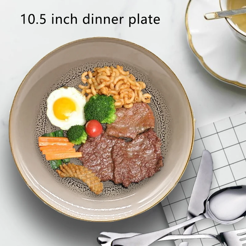 Wholesale luxury hand print dinner wares kitchen 16 pcs ceramic flamed glazed color tableware set