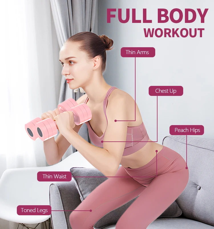 GORDON Buy Cheap weights gym equipment fitness small adjustable pink  Iron ABS dumbbell set for sale