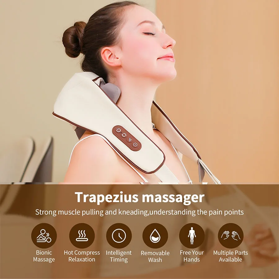 shiatsu shoulder neck massager shawl of neck kneading Shoulder and Neck Massager with Heat for Pain Relief Deep Tissue