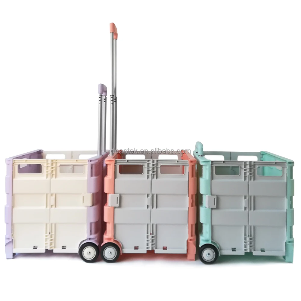 Collapsible Rolling Crate on Wheels for Teachers Tote Basket with Lid Made from Heavy Duty Plastic and used as a Seat