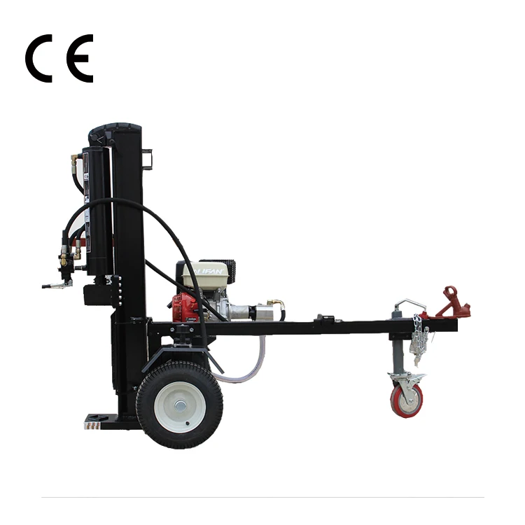 China made 45 ton with jack and brake wheel electric start gasoline powered wood cutter machine with CE approved  wood splitter