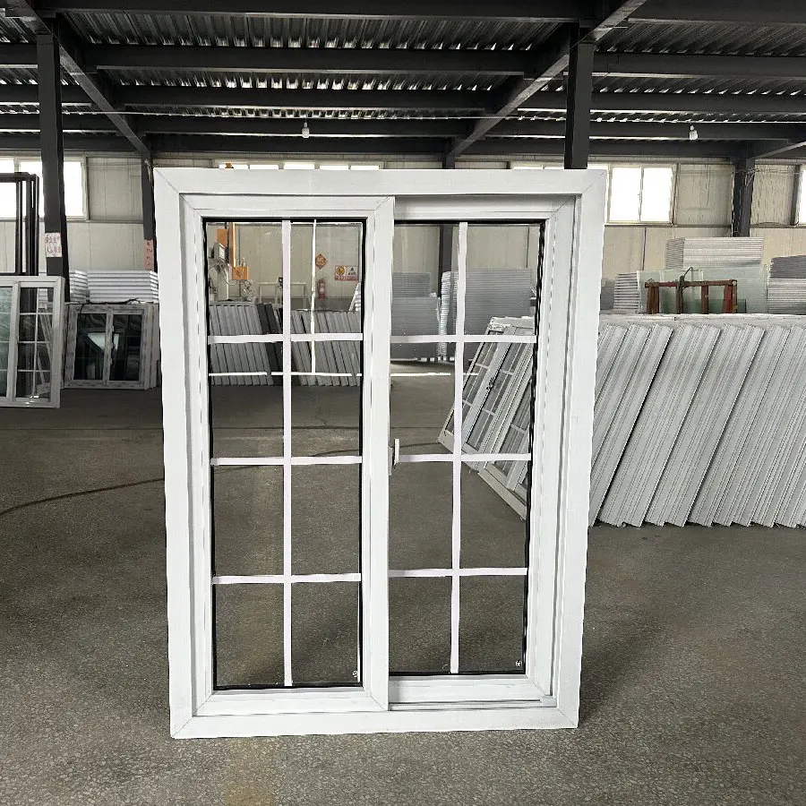 Glass Slide Window Soundproof Windproof Hurricane Impact Glass Upvc Windows Single Double Glazed Vinyl Sliding Pvc Windows