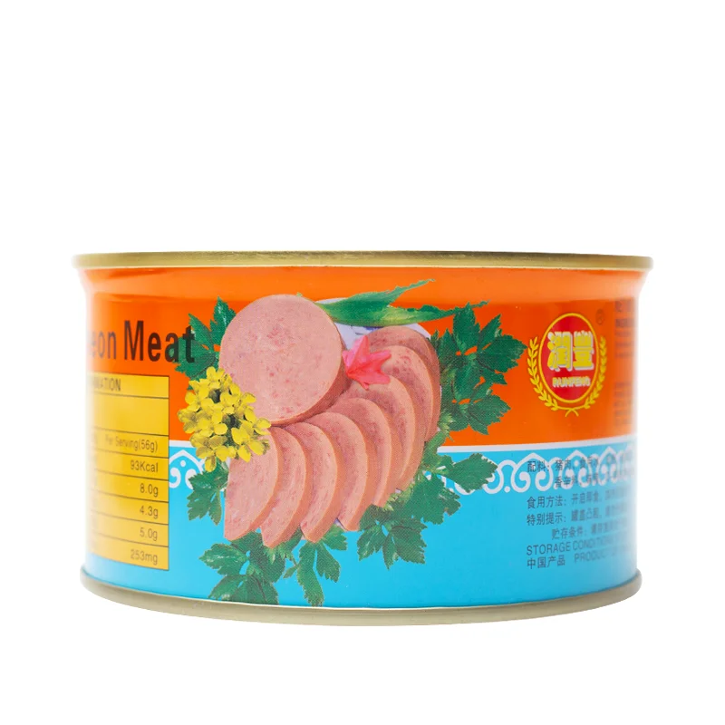 High Quality Ready to Eat BBQ Helal food Canned Pork Luncheon Meat Canned 397g (1600469308513)