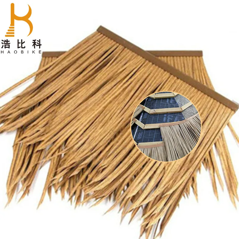 Outdoor Decoration artificial thatch rolls synthetic straw roof thatch roof synthetic palm thatch roof