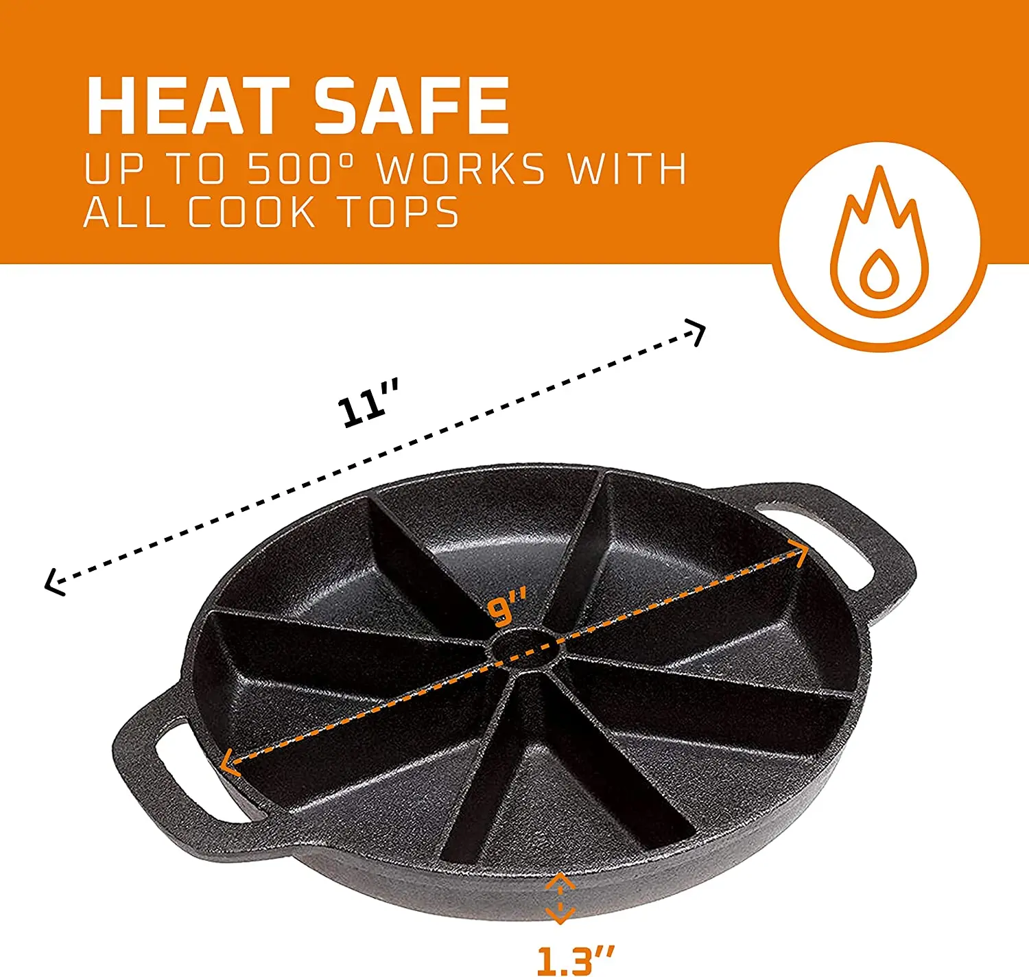 Pre-Seasoned 8-Impressions Cornbread Biscuits Scones cast iron cornbread wedge pan recipes