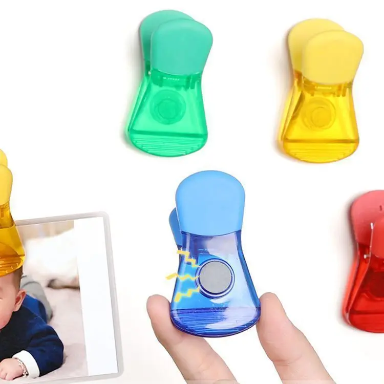 Custom Wholesale Plastic U Shape Large Office Fridge Magnet Bag Clip Magnetic Memo Clip