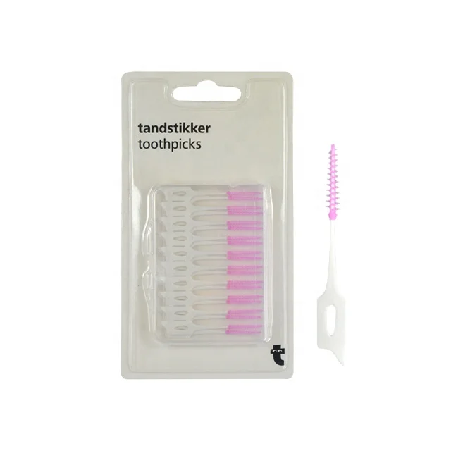 pink color disposable plastic toothpicks