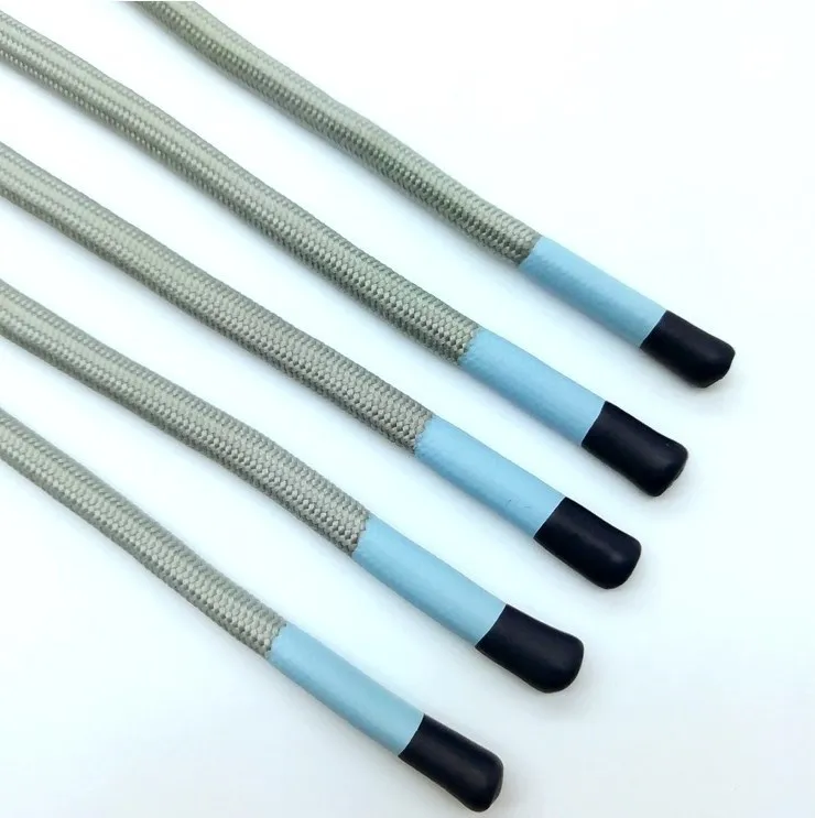 Telephones & Accessories Polyester Soft Cord Custom 3mm Round Hoodie With Dripping Silicone Tips DrawstringTelephone Cords